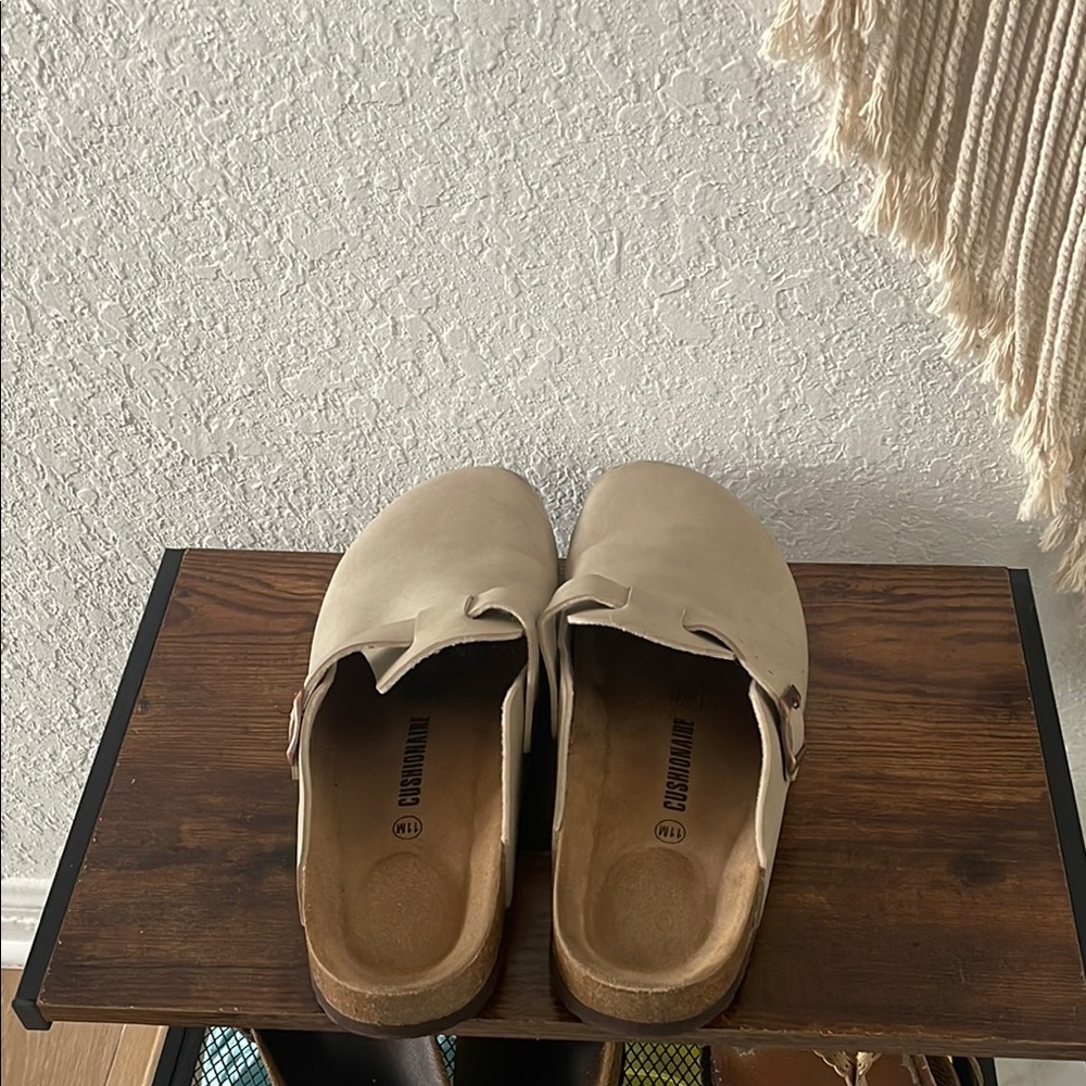 Cushion Tan Mules Comfortable Slip-On Clogs